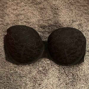 Strapless black Victoria’s Secret bra